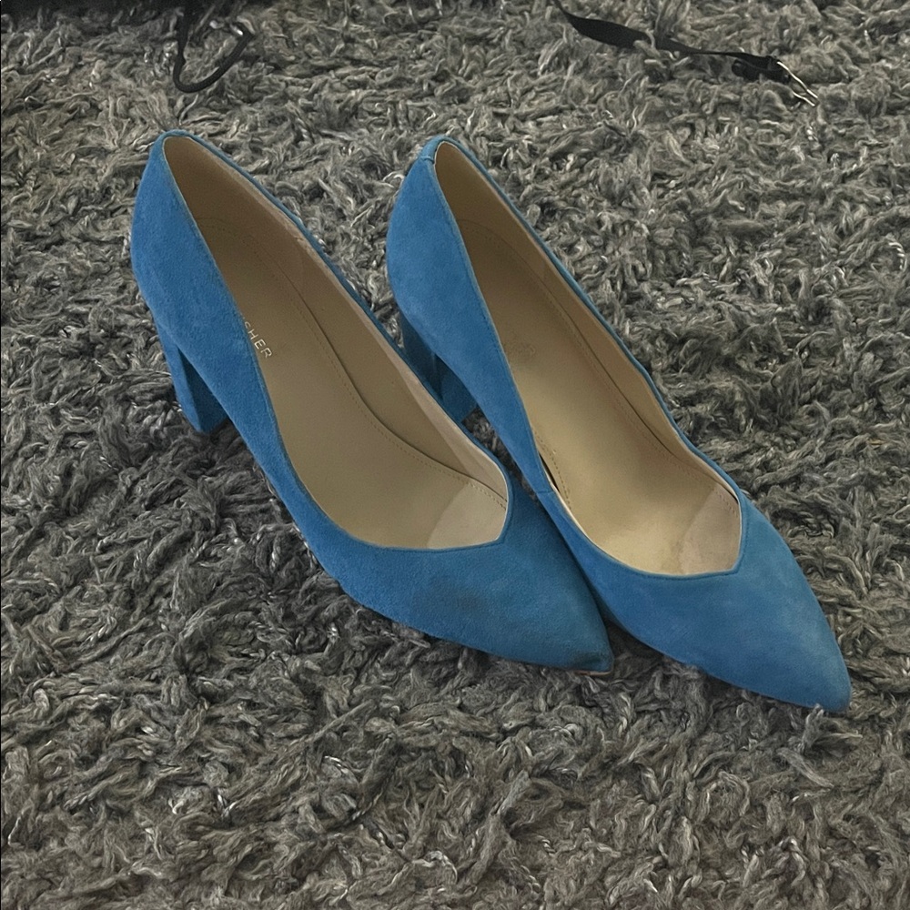 Marc Fisher Blue Suede Heels
